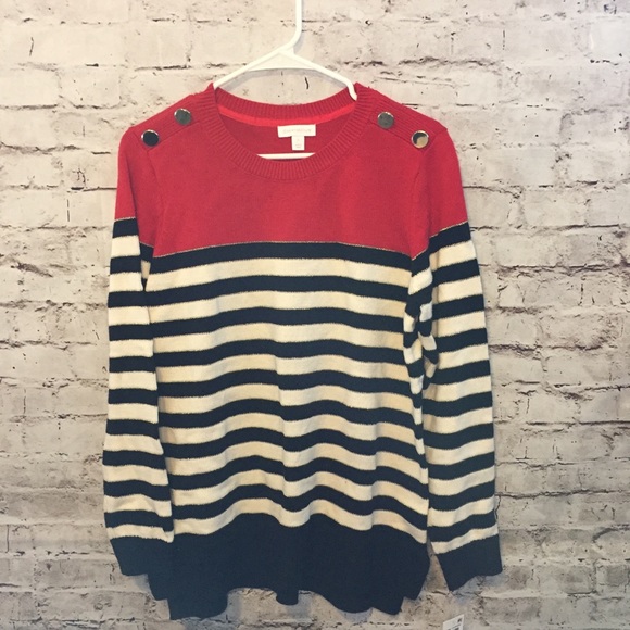 Women’s Nautical Style Sweater - Gold Lining (L) - Picture 1 of 7